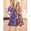 imageZeagoo Womens Summer Dress Midi Floral Flutter Short Sleeve Casual Dresses with Pockets Tiered Flowy Boho Beach DressFloral Red White