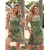 imageZeagoo Womens Summer Dresses V Neck Sleeveless Sundresses Boho Beach Dress with Pockets A Line Tshirt Tank Dress01green Floral