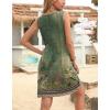 imageZeagoo Womens Summer Dresses V Neck Sleeveless Sundresses Boho Beach Dress with Pockets A Line Tshirt Tank Dress01green Floral