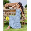 imageZeagoo Womens Summer Long Dress Adjustable Spaghetti Strap Floral Casual Dress with Pockets Flowy Tiered Beach SundressLight Blue Floral