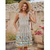 imageZeagoo Womens Summer Sundress Boho Floral Casual Tank Dresses with Pockets Sleeveless Tiered Swing A Line Beach DressBeige Orange Floral