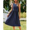 imageZeagoo Womens Summer Tank Midi Dress with Pockets Sleeveless ALine Dress Casual Floral TShirt Dress Flowy Beach Sundress01blue Round Dot