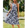 imageZeagoo Womens Summer Tank Midi Dress with Pockets Sleeveless ALine Dress Casual Floral TShirt Dress Flowy Beach Sundress01navy White Floral