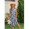 imageZeagoo Womens Summer Tank Midi Dress with Pockets Sleeveless ALine Dress Casual Floral TShirt Dress Flowy Beach Sundress01navy White Floral