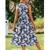imageZeagoo Womens Summer Tank Midi Dress with Pockets Sleeveless ALine Dress Casual Floral TShirt Dress Flowy Beach Sundress01navy White Floral