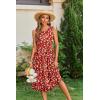 imageZeagoo Womens Summer Tank Midi Dress with Pockets Sleeveless ALine Dress Casual Floral TShirt Dress Flowy Beach Sundress01red Floral