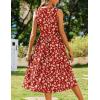 imageZeagoo Womens Summer Tank Midi Dress with Pockets Sleeveless ALine Dress Casual Floral TShirt Dress Flowy Beach Sundress01red Floral