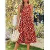 imageZeagoo Womens Summer Tank Midi Dress with Pockets Sleeveless ALine Dress Casual Floral TShirt Dress Flowy Beach Sundress01red Floral