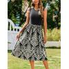 imageZeagoo Womens Summer Tank Midi Dress with Pockets Sleeveless ALine Dress Casual Floral TShirt Dress Flowy Beach Sundress02black Floral