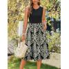 imageZeagoo Womens Summer Tank Midi Dress with Pockets Sleeveless ALine Dress Casual Floral TShirt Dress Flowy Beach Sundress02black Floral