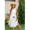 imageZeagoo Womens Summer Tank Midi Dress with Pockets Sleeveless ALine Dress Casual Floral TShirt Dress Flowy Beach Sundress02white Floral