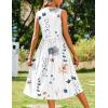 imageZeagoo Womens Summer Tank Midi Dress with Pockets Sleeveless ALine Dress Casual Floral TShirt Dress Flowy Beach Sundress02white Floral