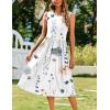 imageZeagoo Womens Summer Tank Midi Dress with Pockets Sleeveless ALine Dress Casual Floral TShirt Dress Flowy Beach Sundress02white Floral