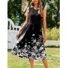 imageZeagoo Womens Summer Tank Midi Dress with Pockets Sleeveless ALine Dress Casual Floral TShirt Dress Flowy Beach SundressBlack Small Floral