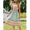 imageZeagoo Womens Summer Tank Midi Dress with Pockets Sleeveless ALine Dress Casual Floral TShirt Dress Flowy Beach SundressBlue Yellow Ethnic Print