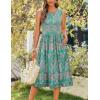 imageZeagoo Womens Summer Tank Midi Dress with Pockets Sleeveless ALine Dress Casual Floral TShirt Dress Flowy Beach SundressBohemian Green