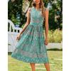 imageZeagoo Womens Summer Tank Midi Dress with Pockets Sleeveless ALine Dress Casual Floral TShirt Dress Flowy Beach SundressBohemian Green