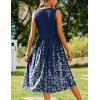 imageZeagoo Womens Summer Tank Midi Dress with Pockets Sleeveless ALine Dress Casual Floral TShirt Dress Flowy Beach SundressNavy Blue Floral