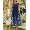 imageZeagoo Womens Summer Tank Midi Dress with Pockets Sleeveless ALine Dress Casual Floral TShirt Dress Flowy Beach SundressNavy Blue Floral