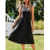 imageZeagoo Womens Summer Tank Midi Dress with Pockets Sleeveless ALine Dress Casual Floral TShirt Dress Flowy Beach SundressSolid Black