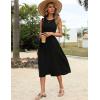 imageZeagoo Womens Summer Tank Midi Dress with Pockets Sleeveless ALine Dress Casual Floral TShirt Dress Flowy Beach SundressSolid Black