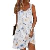 imageZeagoo Summer Dresses for Women Boho Beach Dress Sleeveless Sundresses with Pockets Casual Loose Tank Tshirt Sun DressWhite Printed