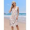 imageZeagoo Women Summer Casual Dress 2025 Sleeveless Midi Swing Tank Sundress with Pockets V Neck A Line Pleated Tshirt DressWhite Print