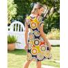 imageZeagoo Womens Summer Dress Mini Petal Short Sleeve Dresses Pleated Button Down V Neck Floral Beach Swing Vacation Dress 2025Picture434