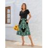 imageZeagoo Women Summer Short Sleeve Midi Dress with Pockets Casual Aline Flowy Tshirt Dress Floral Vocation Beach SundressBlue Floral Black