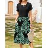 imageZeagoo Women Summer Short Sleeve Midi Dress with Pockets Casual Aline Flowy Tshirt Dress Floral Vocation Beach SundressBlue Floral Black