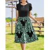 imageZeagoo Women Summer Short Sleeve Midi Dress with Pockets Casual Aline Flowy Tshirt Dress Floral Vocation Beach SundressBlue Floral Black