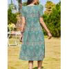 imageZeagoo Women Summer Short Sleeve Midi Dress with Pockets Casual Aline Flowy Tshirt Dress Floral Vocation Beach SundressBoho Floral