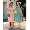 imageZeagoo Women Summer Short Sleeve Midi Dress with Pockets Casual Aline Flowy Tshirt Dress Floral Vocation Beach SundressBoho Floral