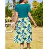 imageZeagoo Women Summer Short Sleeve Midi Dress with Pockets Casual Aline Flowy Tshirt Dress Floral Vocation Beach SundressGreen Leaf Floral