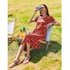 imageZeagoo Women Summer Short Sleeve Midi Dress with Pockets Casual Aline Flowy Tshirt Dress Floral Vocation Beach SundressRed Floral
