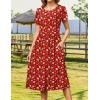 imageZeagoo Women Summer Short Sleeve Midi Dress with Pockets Casual Aline Flowy Tshirt Dress Floral Vocation Beach SundressRed Floral