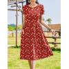 imageZeagoo Women Summer Short Sleeve Midi Dress with Pockets Casual Aline Flowy Tshirt Dress Floral Vocation Beach SundressRed Floral