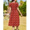imageZeagoo Women Summer Short Sleeve Midi Dress with Pockets Casual Aline Flowy Tshirt Dress Floral Vocation Beach SundressRed Floral