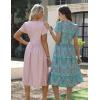 imageZeagoo Women Summer Short Sleeve Midi Dress with Pockets Casual Aline Flowy Tshirt Dress Floral Vocation Beach SundressRose Red