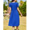 imageZeagoo Women Summer Short Sleeve Midi Dress with Pockets Casual Aline Flowy Tshirt Dress Floral Vocation Beach SundressSky Blue