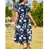 imageZeagoo Women Summer Short Sleeve Midi Dress with Pockets Casual Aline Flowy Tshirt Dress Floral Vocation Beach SundressWhite Floral Blue