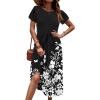 imageZeagoo Womens Midi Dress Summer Short Sleeve Dress with Pockets 2025 Casual Floral TShirt Dress Flowy Beach SundressBlack Floral04
