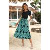 imageZeagoo Womens Midi Dress Summer Short Sleeve Dress with Pockets 2025 Casual Floral TShirt Dress Flowy Beach SundressBlackblue Floral