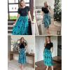 imageZeagoo Womens Midi Dress Summer Short Sleeve Dress with Pockets 2025 Casual Floral TShirt Dress Flowy Beach SundressBlackblue Floral