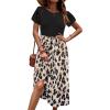 imageZeagoo Womens Midi Dress Summer Short Sleeve Dress with Pockets 2025 Casual Floral TShirt Dress Flowy Beach SundressBlackfloral01
