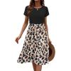 imageZeagoo Womens Midi Dress Summer Short Sleeve Dress with Pockets 2025 Casual Floral TShirt Dress Flowy Beach SundressBlackfloral01