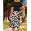 imageZeagoo Womens Midi Dress Summer Short Sleeve Dress with Pockets 2025 Casual Floral TShirt Dress Flowy Beach SundressBlackfloral01