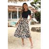 imageZeagoo Womens Midi Dress Summer Short Sleeve Dress with Pockets 2025 Casual Floral TShirt Dress Flowy Beach SundressBlackfloral01