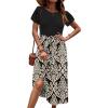 imageZeagoo Womens Midi Dress Summer Short Sleeve Dress with Pockets 2025 Casual Floral TShirt Dress Flowy Beach SundressBlackfloral02