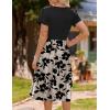 imageZeagoo Womens Midi Dress Summer Short Sleeve Dress with Pockets 2025 Casual Floral TShirt Dress Flowy Beach SundressBlackfloral03